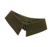 POPETPOP Faux Col Amovible pour Femme Col Décoratif en Polyester Couleur Vert Militaire Demi-chemise Ras du Cou Élégant Accessoire Mode Polyvalent pour Tenue Quotidienne