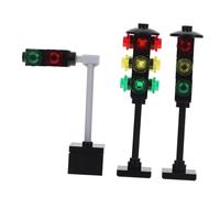 POPETPOP Feu de Circulation Éducatif Blocs à Assembler Simulation Réaliste pour Garçon Fille et Adultes Accessoire Railroad Lamp DIY pour Développement des Compétences