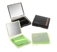 POPETPOP Feuilles Absorbantes Visage 400 Pièces Compact 4 Boîtes Papier Buvard Charbon de Bambou et Extrait de Thé avec Miroir Houppette Retouches Maquillage Portable Peau Grasse