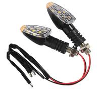 POPETPOP Feux de Freinage de 2pcs Design Double Face, Matériaux Abs Noirs, Clignotants Dynamiques Élégants pour Accessoires Moto