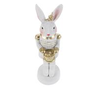 POPETPOP Figurine de Lapin Casse-Noisette en Résine Dorée, Décoration Polyvalente Résistante la Décoloration pour Fête de Printemps et Bureau, Ambiance Festive de Pâques