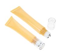 POPETPOP Flacon Roll-on Vide 20g 2 Pièces Tube Cosmétique Jaune Essentielle pour Soin Visage et Yeux Voyage Portable
