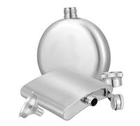 POPETPOP Flasque de Hanche Acier Inoxydable Ronde Carrée avec Entonnoir pour Whisky Randonnée Plein Air