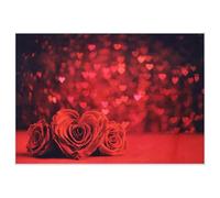 POPETPOP Fond Photographique Romantique Motif Roses Rouges, Tissu Polyester Léger 150x100 Cm, Décor Photo Saint-Valentin et Fête, Toile Murale Polyvalente pour Mariage et Studio Photo