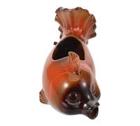 POPETPOP Fontaine Bonsai Céramique avec Sculpture de Poisson Koi Décor de Bassin et Jardin Extérieur Fontaine à Cascade pour Terrasse et Micro-Paysage Intérieur