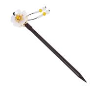 POPETPOP Fourche à Cheveux Vintage En Bois Blanc Magnolia Style Rétro Antique Pour Femmes Et Filles Accessoire Cheveux Élégant Cordon Marron