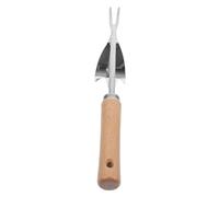POPETPOP Fourche à Désherber Manuelle Acier Inoxydable Outil de Jardinage Pratique et Robuste Arrache Mauvaises avec Manche Antidérapant pour Pelouse et Plantation
