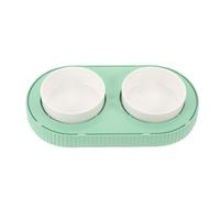 POPETPOP Gamelle Chauffante Électrique Double en Céramique Verte Bol d'eau et Nourriture 5V USB Bol Chaud pour Chat Extérieur par Temps Froid Mangeoire Amovible pour Animaux Nettoyage