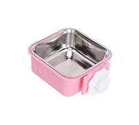 POPETPOP Gamelle Suspendue en Acier Inoxydable pour Chien Mangeoire Fixe pour Chats Facile À Nettoyer Fournitures pour Animaux De Compagnie Taille S