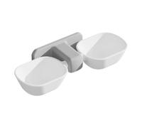 POPETPOP Gamelle Suspendue pour Animaux de Compagnie 1 Pièce Bol en Plastique Blanc Double Usage pour Chien et Chat, Distributeur d'eau et Nourriture Anti-basculement, pour Alimentation