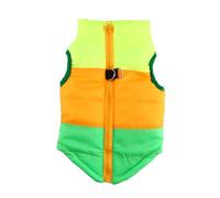 POPETPOP Gilet d'hiver Imperméable pour Chien Veste Chaude Coton Doux Taille s Trois Couleurs Vert Jaune Orange pour Promenades Et Activités Sportives Animaux De Compagnie