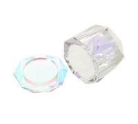 POPETPOP Gobelet Cristal Transparent pour Laver Pinceaux Ongles avec Couvercle Hermétique, Plat Dappen Nail Art 01 Ab Couleur, Accessoire Professionnel Nail Art pour Salon Manucure