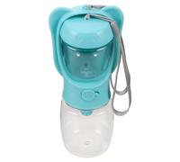 POPETPOP Gourde Portable pour Chien Bleu Petit Format Gobelet D’Eau et Distributeur de Nourriture Étanche Abreuvoir Multifonctionnel Léger Promenades et Voyages en Extérieur