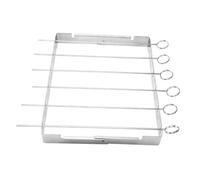 POPETPOP Grillade Barbecue Rack Acier Inoxydable Support à Brochettes Longues Résistant Chaleur pour Viande Plat et Extérieur Design Démontable Pratique pour Barbecue Plein Air