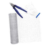 POPETPOP Grillage Hexagonal Galvanisé pour Bricolage Floral et Clôture Volaille Maille Serrée Résistante avec Ciseaux et pour Jardin et Projets DIY