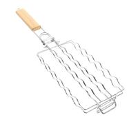 POPETPOP Grille à Saucisses Barbecue en Acier Inoxydable 304 Pliable Portable pour Maïs et Viande, Accessoire Extérieur Multifonction pour Grillades en Plein Air, Outil de Cuisson