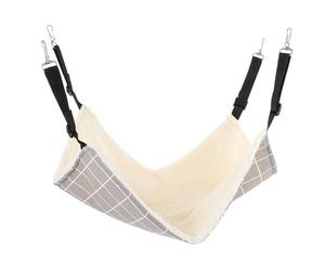 POPETPOP Hamac Suspendu pour Chat en Tissu, Lit Douillet Chaud et Facile à Laver, Adapté pour Cage, Séchage Rapide et Confortable pour Chat et Cochon d'Inde