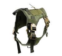 POPETPOP Harnais pour Chien en Tissu Oxford Multifonctionnel, Gilet Réglable, Couleur Vert, Taille L, pour Grands Chiens et Bergers Allemands, Entraînement et Promenade