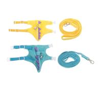 POPETPOP Harnais pour Petits Animaux de Compagnie en Peluche Douce Forme Dinosaure avec Laisse Réglable et Clochette, Léger et Confortable pour Promenades Extérieures, Lot de 2 Pièces