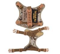 POPETPOP Harnais Tactique Anti-Fugue pour Chat Ajustable en Gilet Rembourré Camouflage 2 Patchs Brodés Ensemble Harnais-Gilet et Laisse pour Promenade Sécurisée des Petits Animaux