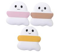 POPETPOP Houppettes à Poudre Fantôme Mignonnes Utilisation Sèche ou Humide 3 Pièces en Polyuréthane Hydrophile Adaptées Maquillage Professionnel Voyage