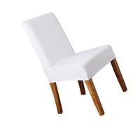 POPETPOP Housse De Chaise Blanche Unie pour Salle à Manger Amovible Et Lavable Protège-Chaise Soie De Lait pour Chaise Ancienne Ou Abîme