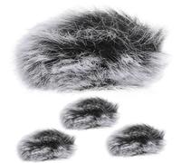 POPETPOP Housse de Microphone Effet Protecteur et Anti-projection en Fourrure Artificielle 4 Pièces pour Accessoires Microphone Acoustique