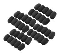 POPETPOP Housses pour Micro d'Amplificateur 50 Protections en Mousse Noir 20 X 15 X 5 MM Bonnettes Anti-Poussière pour Microphone Pratiques pour Utilisation en Studio et Live