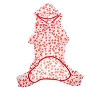 POPETPOP imperméable pour Animaux de Compagnie Chien Moyen Animal de Compagnie Toison Dog Raincoat imperméable pour Chiot Costume de Chien Domestique Poncho pour Petit Chien Polyester Rouge