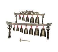 POPETPOP Instrument de Percussion Chinois Ancien Double Couche en Cuivre Léger, Décoration Esthétique pour Boutique de Vêtements et Bar, Ornement Unique Restauré