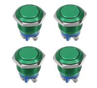 POPETPOP Interrupteur à Bouton-poussoir 16mm Métallique 4 Pièces Fixation à Vis, Finition Oxydée, Résistant à L'usure Vibrations pour Applications Industrielles et Camions