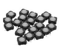 POPETPOP Interrupteur à Bouton-poussoir Tactile Étanche Micro Momentané 20 Pièces Bouton-poussoir Pcb Montage en Surface Smd, Silicone et Plastique, Noir, pour Pcb, Appareils