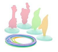 POPETPOP Jeu Anneaux Extérieur Éducatif pour Garçon Fille Set Complet Animaux Naturel Jeu de Lancer Anneaux pour Jardin et Kermesse