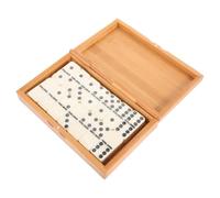 POPETPOP Jeu De Dominos Rétro en Bois Boîte en Bambou pour Adultes Et Garçon Et Filles, Taille Standard, Éducatif Et Interactif, Jeu Familial Occidental pour Loisirs Et Moments Conviviaux
