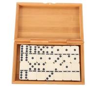 POPETPOP Jeu de Dominos Vintage Boîte en Bambou pour Adultes et Garçon et Filles Coffret de Dominos Interactifs en Bois Accessoire de Jeu Familial Intérieur et Extérieur 1 Set Anciens