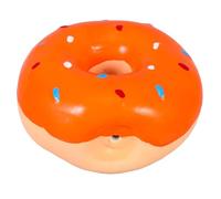 POPETPOP Jouet à Mâcher Couineur en Latex Naturel pour Chiots Petits Chiens, Forme Beignet Orange, Jouet De Dentition Interactif pour Animaux Domestiques en Jeu Et Relaxation