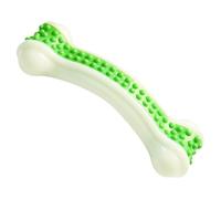 POPETPOP Jouet à Mâcher pour Chien Moyen à Mâchoires Agressives, Os Incurvé Saveur Bœuf, Nylon et Caoutchouc Souple, pour Chiots et Chiens en Dentition, Jeu Dentaire et Entraînement