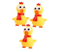 POPETPOP Jouet à Presser pour Chien en Latex 3 Pièces Poulet Hurlant Jouet Sonore Interactif pour Animaux de Compagnie pour Mâcher et Jouer