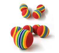 POPETPOP Jouet Balle Arc-en-Ciel Eva Légère Et Solide 3,5 Cm Lot de 12 pour Jeu Interactif Extérieur Entraînement à Mâcher Chiens Et Chiots