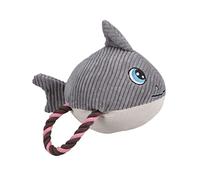 POPETPOP Jouet Couineur en Corde De Coton pour Chien Jouet À Mâcher en Forme De Requin pour Mordre Jouer Attraper Couiner Garder La Maison Bien Rangée