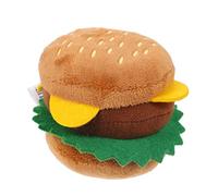 POPETPOP Jouet pour Chien Couineur Résistant aux Morsures en Peluche Forme Hamburger Petite Taille pour Jeu Interactif Chiots et Chiens Adultes