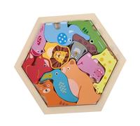 POPETPOP Jouet Puzzle en Bois Animaux Géométriques pour Bébé Puzzle Éducatif 1-3 Ans Motricité Fine Et Cognition Jeu D’Apprentissage Garçon Et Filles Portable pour Premiers Jeux Forestiers