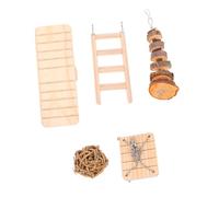 POPETPOP Jouets De Broyage des Molaires pour Animaux De Compagnie Ensemble De 5 Échelles en Bois pour Petits Animaux comme Les Hamsters Et Les Gerbilles