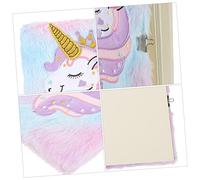 POPETPOP Journal Intime Peluche Licorne pour Filles avec Serrure Carnet Secret Portable et Compact Cadeau pour Étudiante et Garçon Fille Usage Scolaire et Personnel