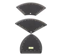 POPETPOP Kit 3 Pièces Règle à Sourcils en Métal Noir Portable Ergonomique, Outil Précis pour Maquillage et Voyage, Résistant la Déformation, Débutants et Professionnels