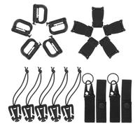 POPETPOP Kit Accessoires pour Paquet à Dos 19 Pièces Mousquetons Verrouillage, Sangles Élastiques, Clips Porte-Tube D'hydratation, Organiseur de Sangle, Compatible Randonnée Camping