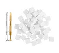 POPETPOP Kit D’Éponges pour Nail Art Ombré 202 Pièces - Éponges en Mousse Blanche 200 Pcs Pinces Préhensibles Dorées et Argentées - Outil Précis pour Dégradé Pose de Gel et Décoration