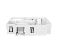 POPETPOP Kit D'architecture Miniature Maquette de Bâtiment Miniature 1:50 Abs Acrylique, Plan D'étage Intérieur 2 Chambres, Décor de Table, pour Étudiants et Adultes, Apprentissage