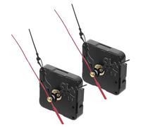 POPETPOP Kit de 2 Mécanismes d'Horloge à Quartz Silencieux Mouvement de Remplacement pour Horloge Murale à Piles Aiguilles Noires Compatibles pour DIY Décoration et Réparation Horlogère