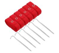 POPETPOP Kit de 6 Lignes de Délimitation Beach-Volley en Nylon Rouge Ancrages au Sol en Alliage D'aluminium, Résistant aux Intempéries, pour Jeux en Arrière-Cour et Tournois